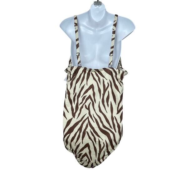 NWT Swim by Cacique Animal Print One Piece – Repreve, Wrap Cut-Out Tie, No Wire - Picture 5 of 7